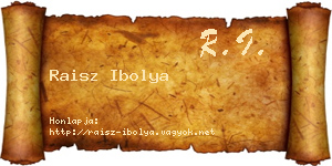 Raisz Ibolya névjegykártya
